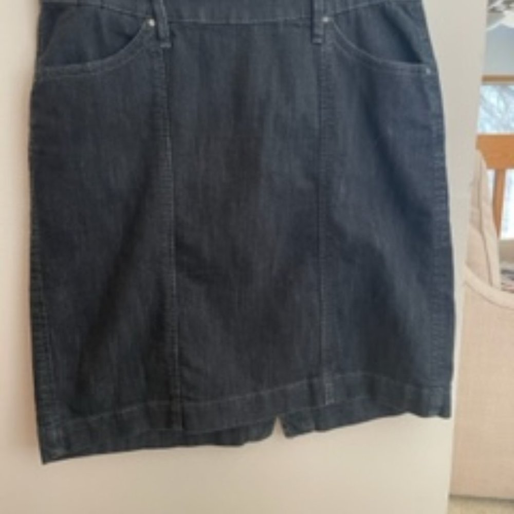 Jag Jeans Dark Wash Stretch Denim/Jean Classic Pencil Skirt EUC Size 4